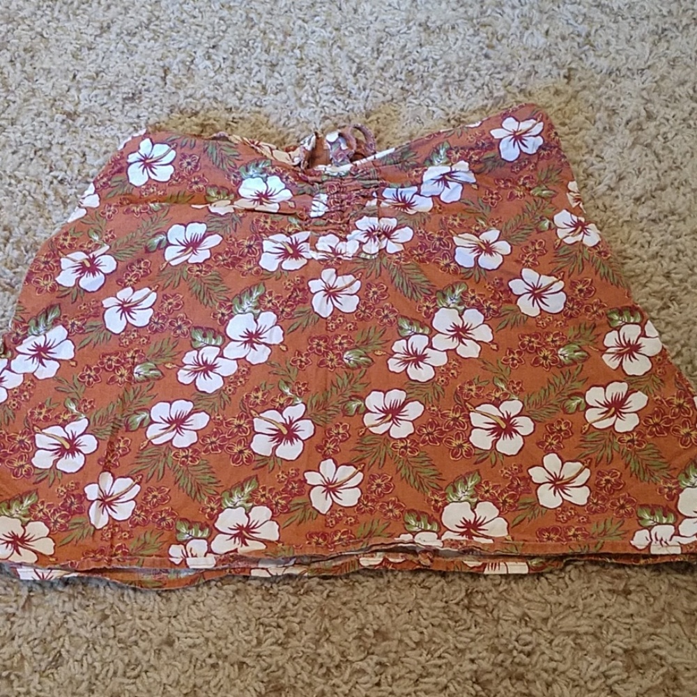 Hawaiian print mini skirt